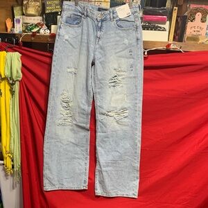 #053 Size 6R Aeropostale NWT Relaxed Lightweight baggy wide leg Blue Jeans